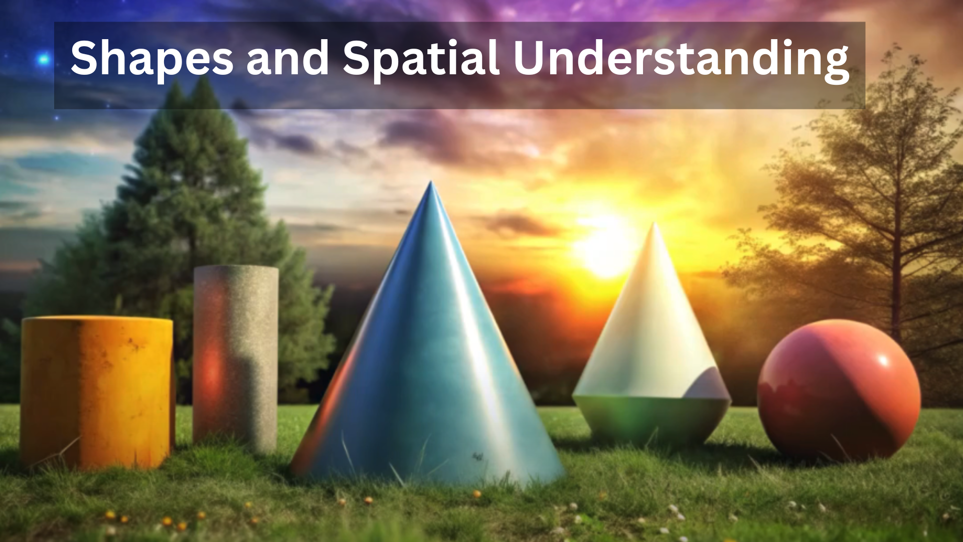 Lines and shapes with real-life examples for a first-grade lesson